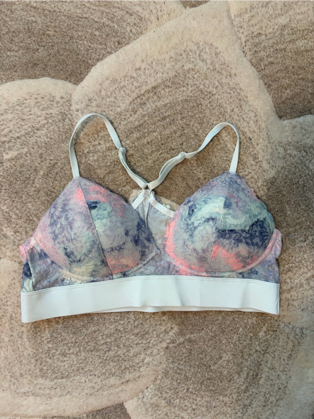 PINK Victoria's Secret Pastel Tie-Dye Lace Bralette